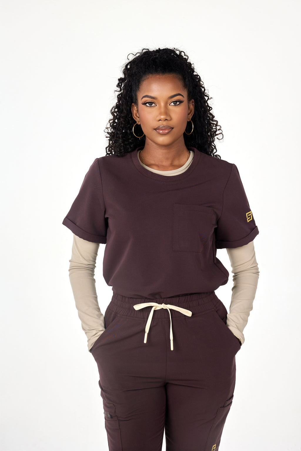 Espresso Brown Scrub Set