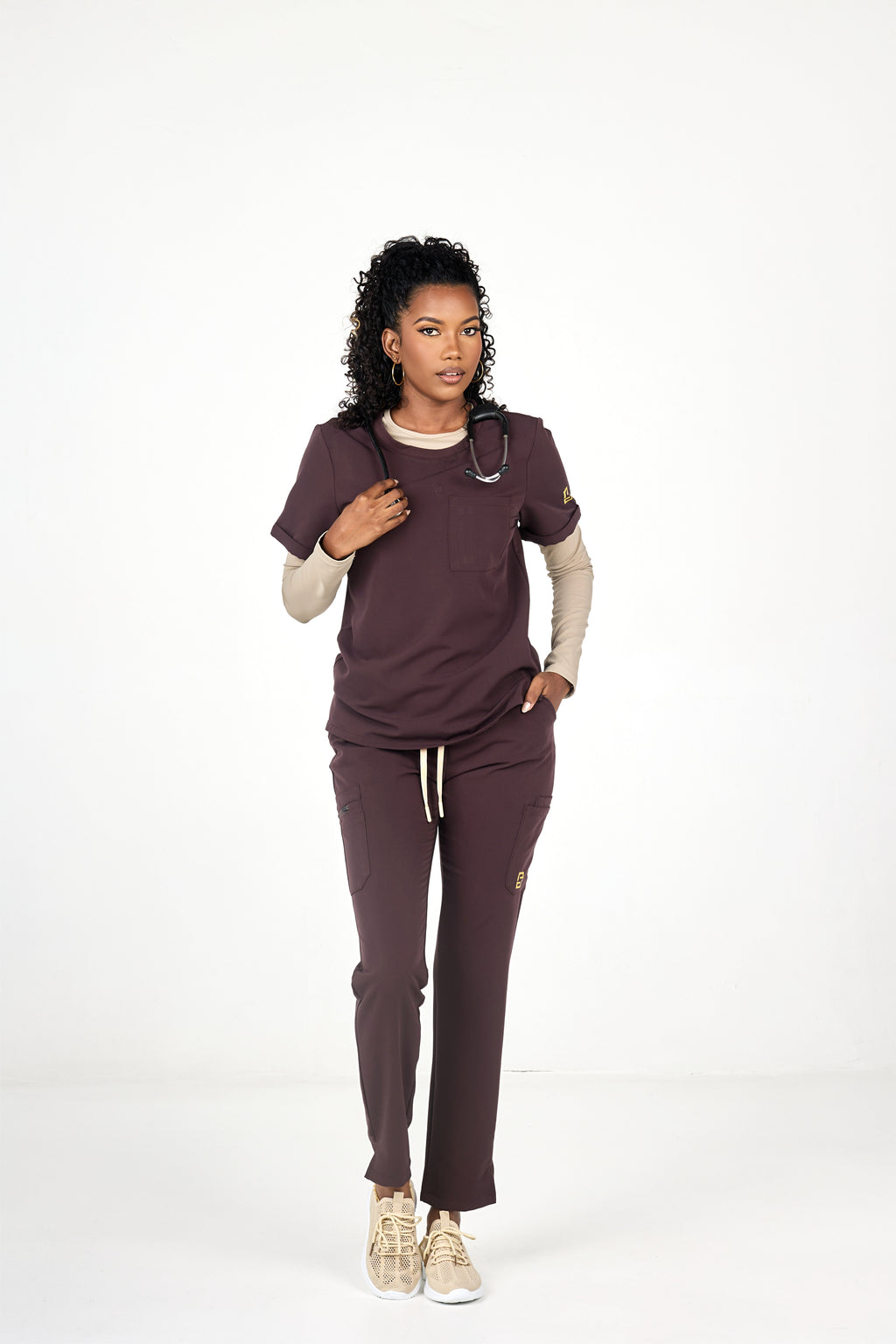 Espresso Brown Scrub Set