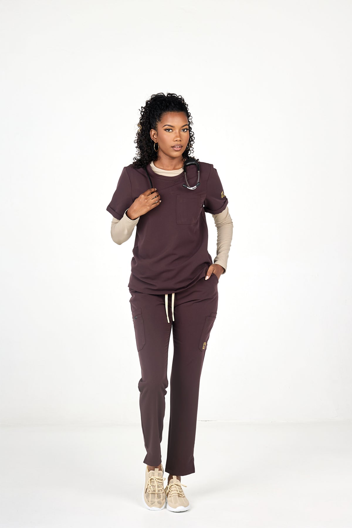 Espresso Brown Scrub Set