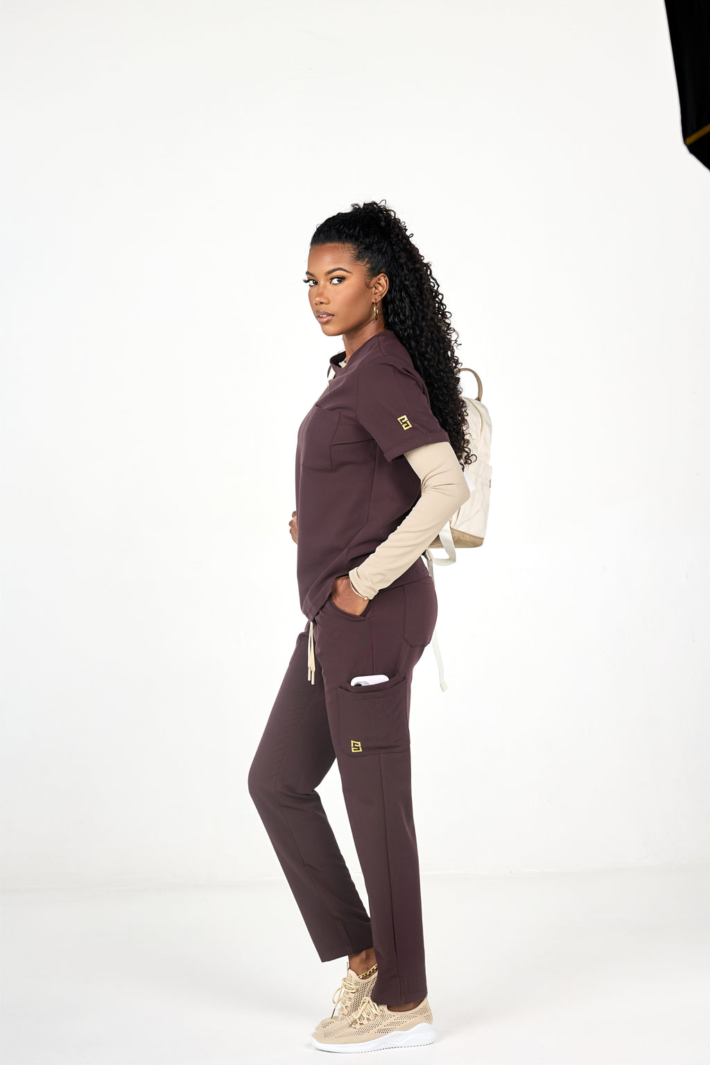 Espresso Brown Scrub Set