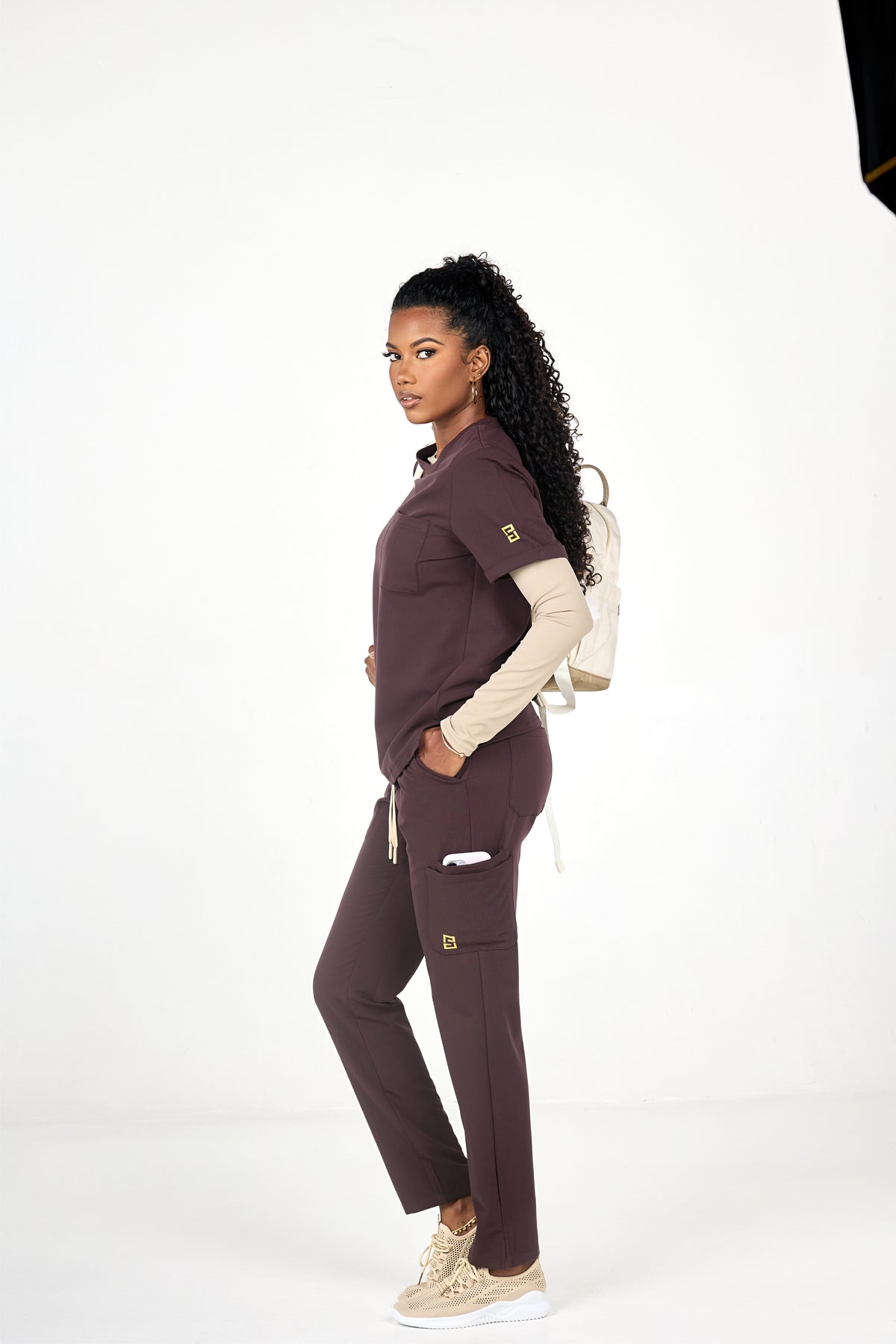 Espresso Brown Scrub Set