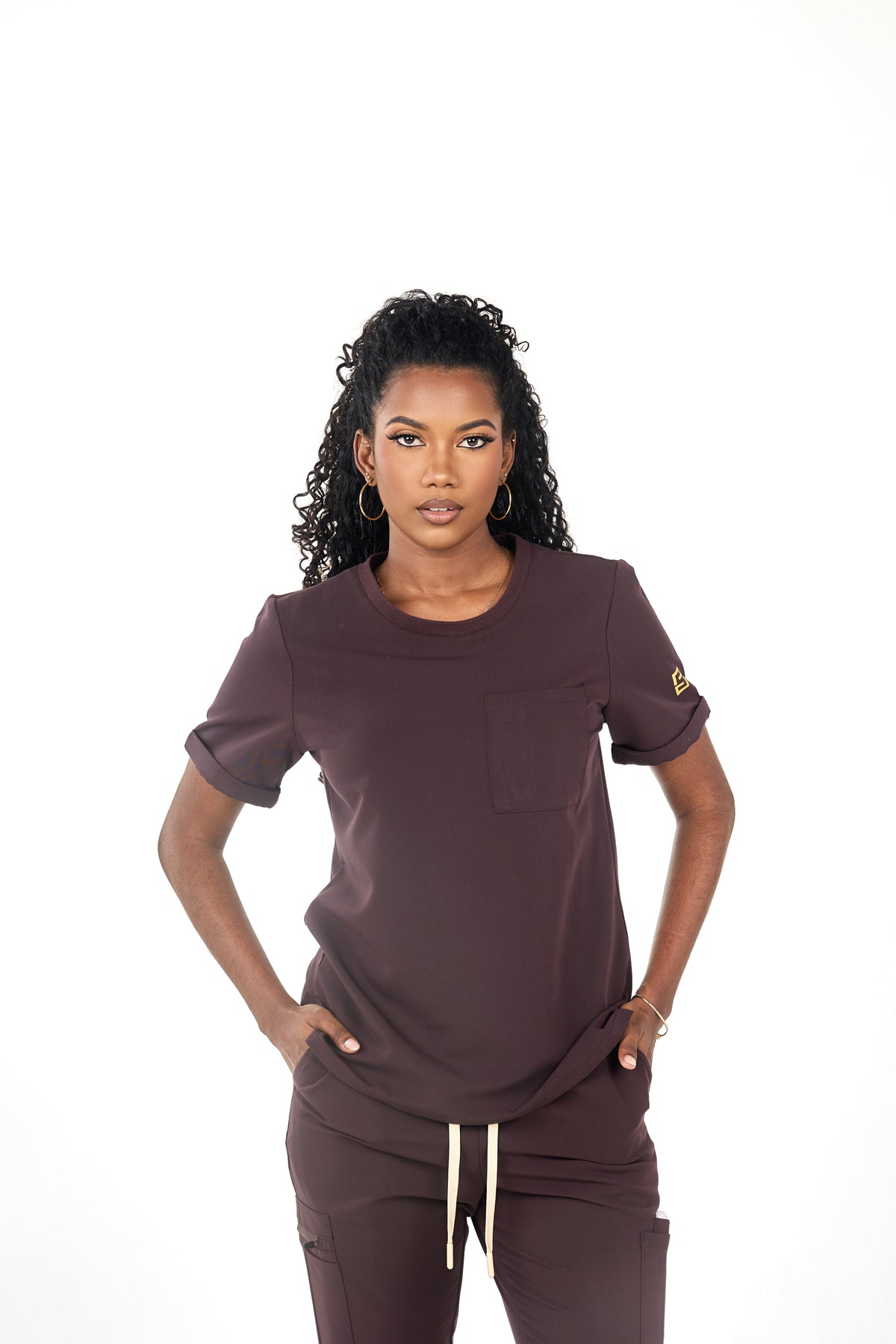 Espresso Brown Scrub Set
